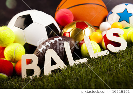 Group of sports equipment, natural colorful tone 16316161