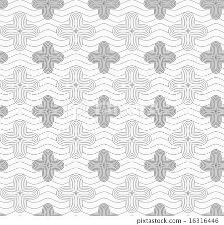 Gray four pedal geometric flowers on continues  16316446