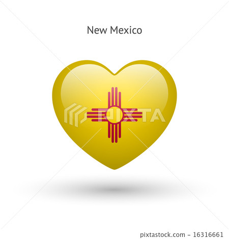 Love New Mexico state symbol. Heart flag icon. 16316661