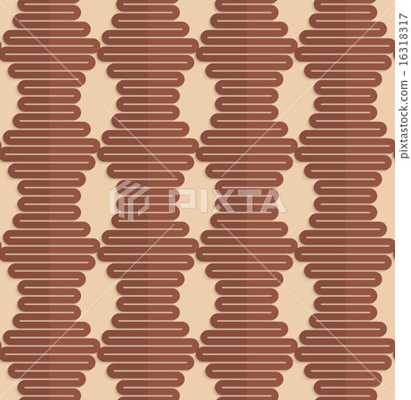 Retro fold brown wavy hexagons 16318317