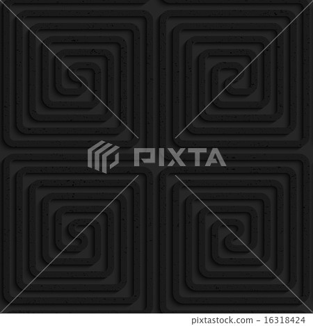 Textured black plastic square spirals reflected Textured black plastic square spirals reflected 16318424