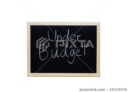 Under Budget written on blackboard. Under Budget written on blackboard. 16319478