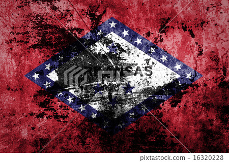 Grunge flag of Arkansas on old paper 16320228