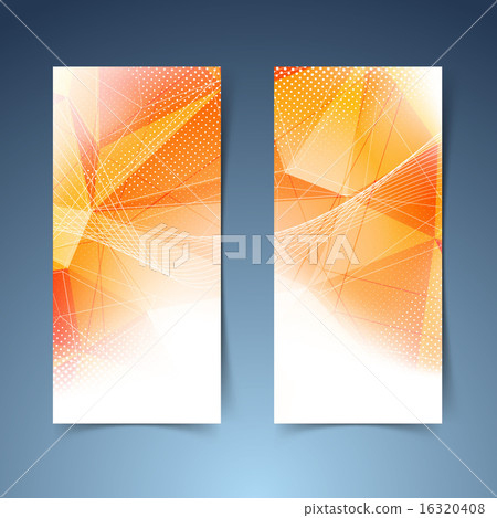 Bright orange crystal structure banner set 16320408