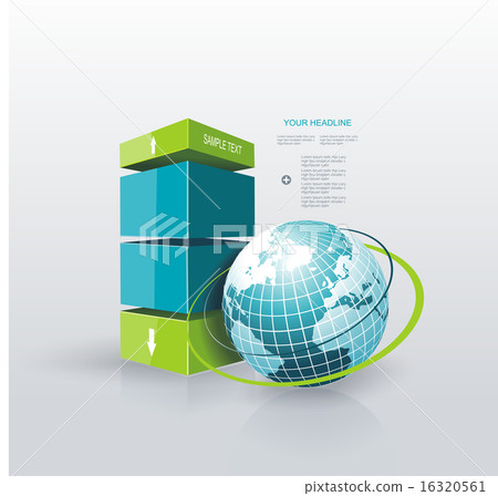 Modern Design template Infographic with Globe. Modern Design template Infographic with Globe. 16320561