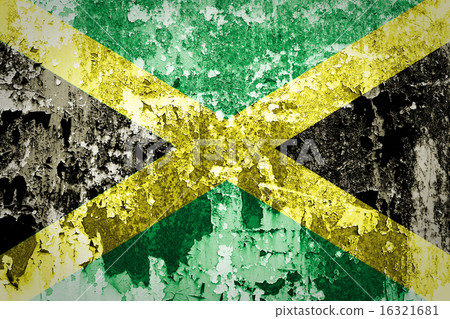Jamaica flag on steel wall 16321681