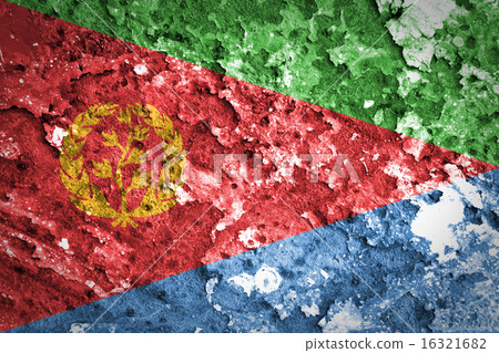 Eritrea Flag painted on concrete 16321682