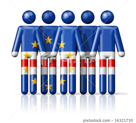 Flag of Cape Verde on stick figure Flag of Cape Verde on stick figure 16321730