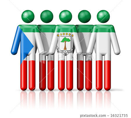 Flag of Equatorial Guinea on stick figure 16321735