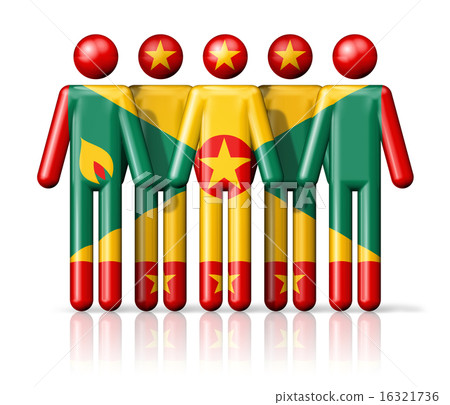 Flag of Grenada on stick figure 16321736