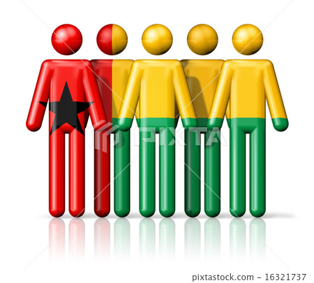 Flag of Guinea Bissau on stick figure 16321737