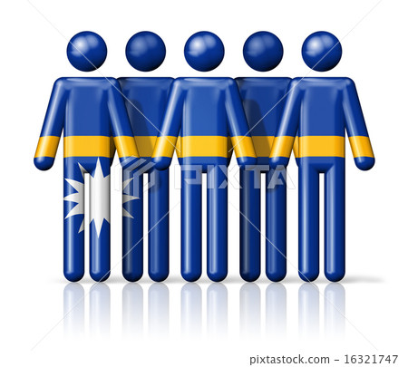 Flag of Nauru on stick figure 16321747