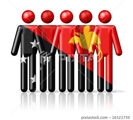 Flag of Papua New Guinea on stick figure Flag of Papua New Guinea on stick figure 16321750