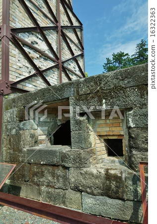 靜岡縣旅遊景點·Soyama反射爐南A爐下部加固火源出口·垂直位置 16322363