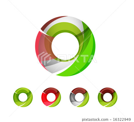 Set of abstract geometric company logo ring,... - Stock Illustration ...