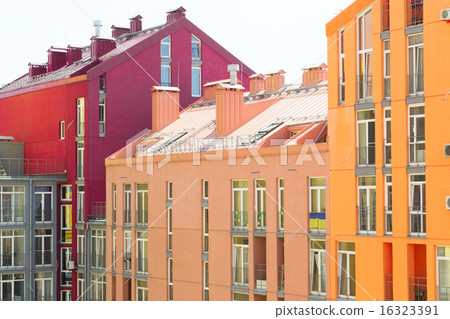Aerial view on colorful residential buildings Aerial view on colorful residential buildings 16323391