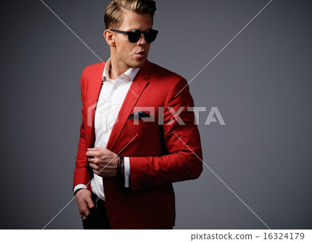 Stylish man in red jacket 16324179