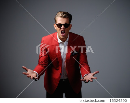 Stylish man in red jacket Stylish man in red jacket 16324290
