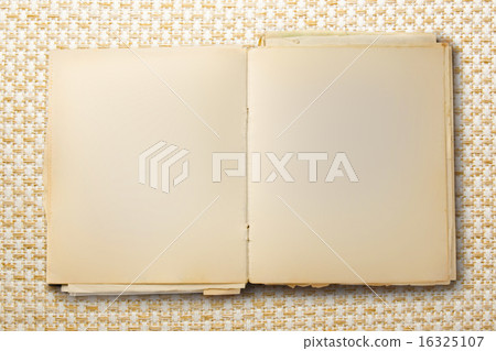 Old blank notebook open 16325107