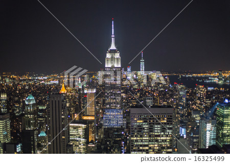 查看從岩石頂部到曼哈頓南部 16325499