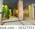 3d futuristic corridor, hall. 16327353