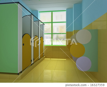 3d public children's toilet. 16327359