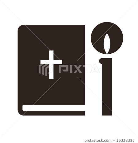 Bible and candle icon 16328335