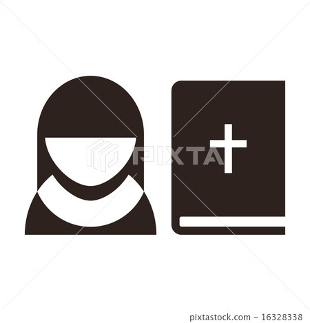 Nun and bible icon 16328338