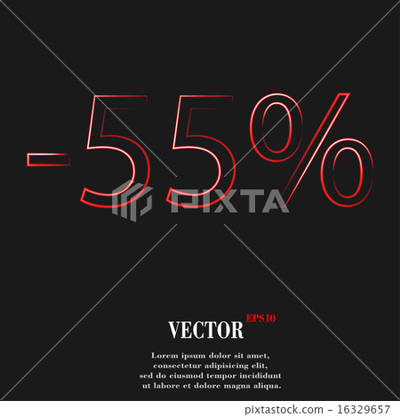 55 percent discount icon symbol Flat modern web de 16329657