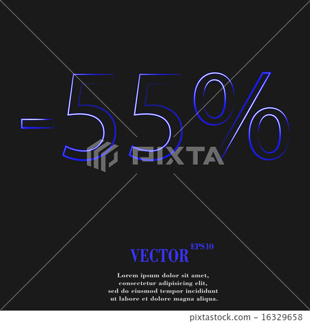 55 percent discount icon symbol Flat modern web de 16329658