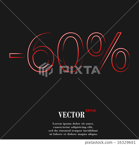 60 percent discount icon symbol Flat modern web de 16329681