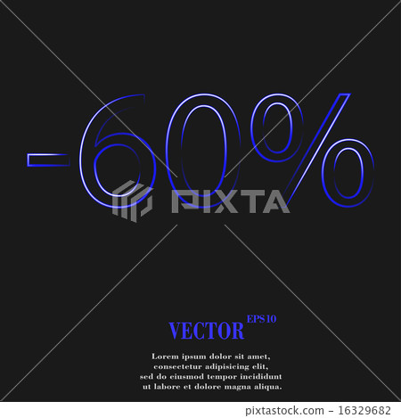 60 percent discount icon symbol Flat modern web de 16329682