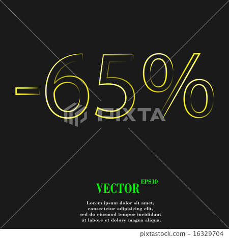 65 percent discount  icon symbol Flat modern web d 16329704