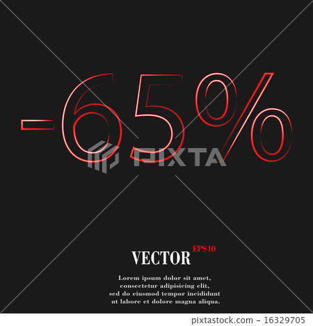 65 percent discount  icon symbol Flat modern web d 16329705