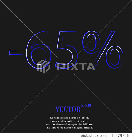 65 percent discount  icon symbol Flat modern web d 16329706