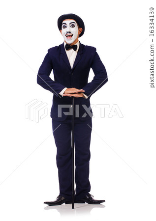 Personification of Charlie Chaplin on white 16334139