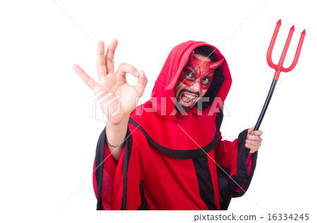 Man devil in red costume Man devil in red costume 16334245