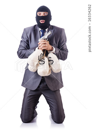 Businessman criminal with sacks of money 16334262