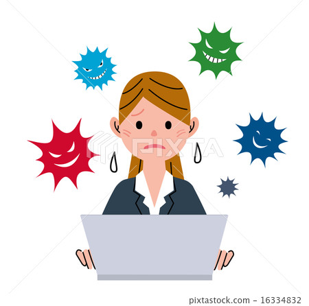 Personal computer virus women - Stock Illustration [16334832] - PIXTA