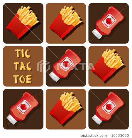 Tic-Tac-Toe of Ketchup and Fried Potatoes 16335090