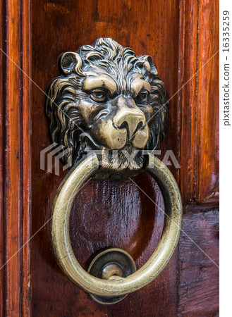 Lion head, brass door knocker 16335259
