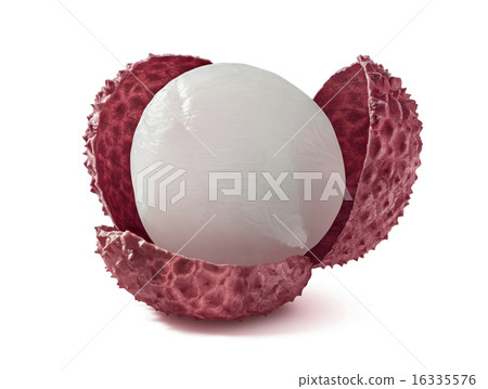 Open litchi isolated on white background Open litchi isolated on white background 16335576
