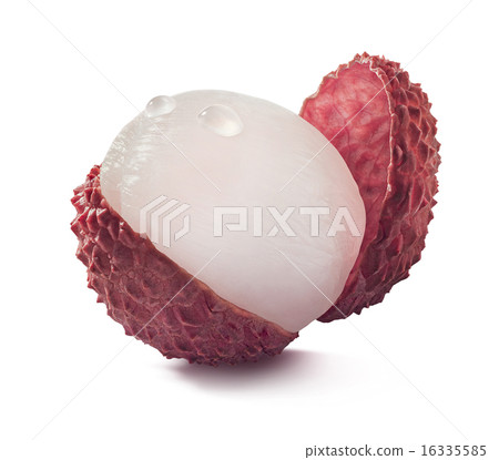 Single open lychee isolated on white background Single open lychee isolated on white background 16335585