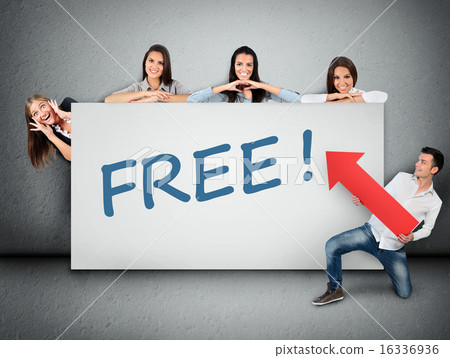 Free word writing on white banner Free word writing on white banner 16336936