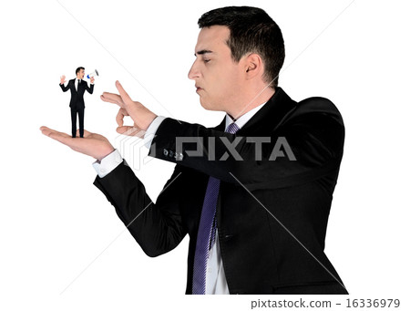 Isolated business man finger flipping Isolated business man finger flipping 16336979