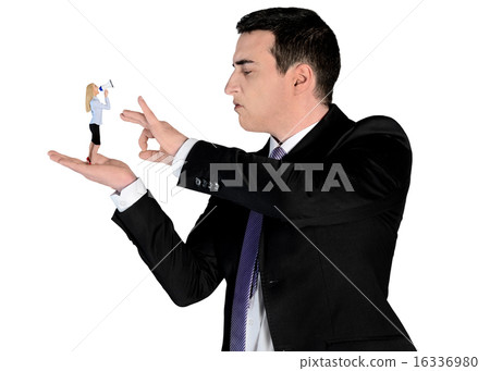 Arrogant business man finger flipping 16336980