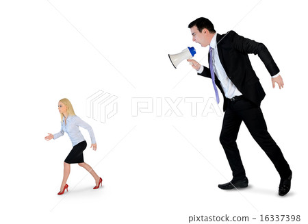 Business man screaming on megaphone 16337398