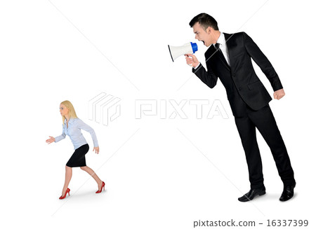 Business man screaming on megaphone 16337399