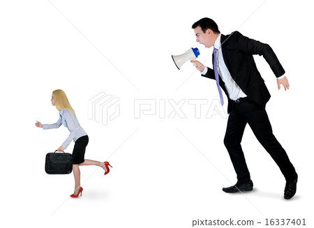 Business man screaming on megaphone 16337401