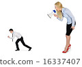 Business woman screaming on megaphone 16337407